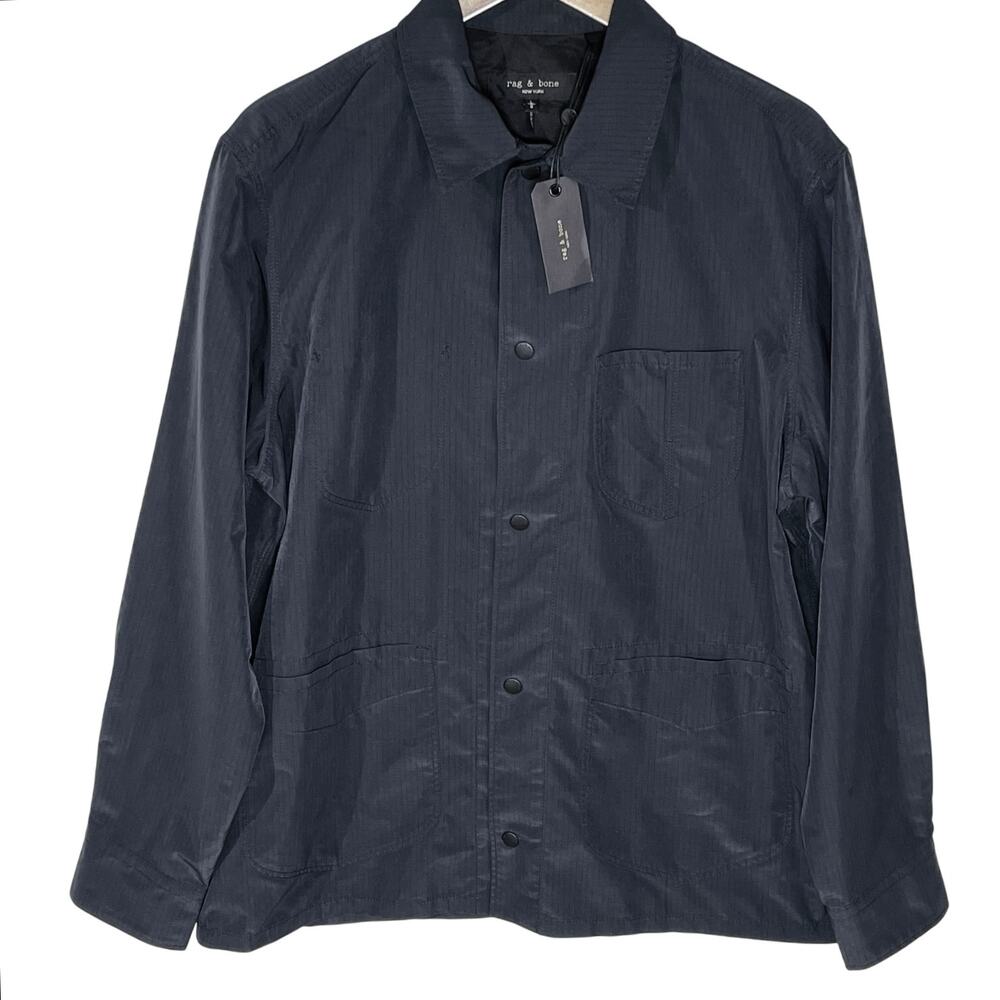 NWT RAG & BONE Men’s Mace Snap Front RipStop Black Shirt Jacket large